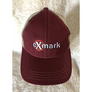 eXmark Ex Mark ZERO TURN MOWER STRAPBACK TRUCKER HAT POWER EQUIPMENT Red Tan